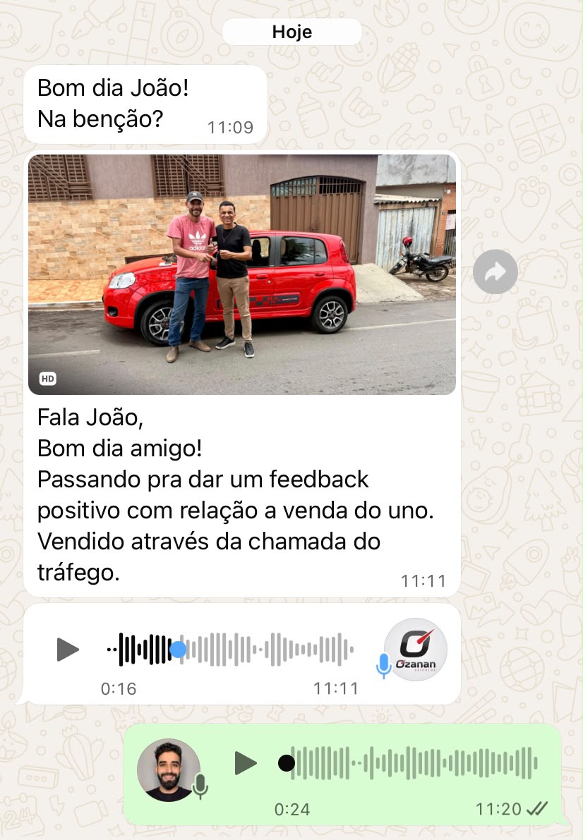 Print de conversa confirmando venda pelo tráfego pago 2